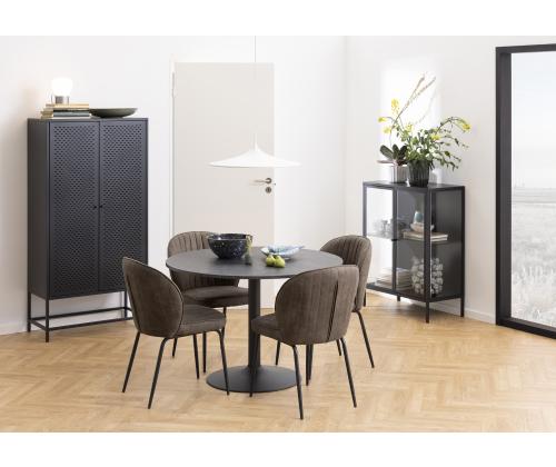 Söögilaud IBIZA D110xH74cm, must marmor