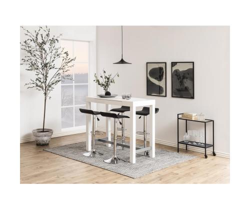 Serveerimislaud SEAFORD 60x30xH75cm, riiulid: läbipaistev/matt must 5mm klaas, raam: must metall