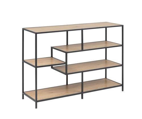 Riiul SEAFORD 114x35xH78cm, tamm, mööbliplaat, metall