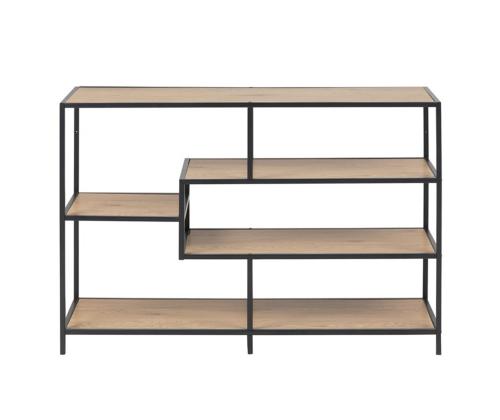 Riiul SEAFORD 114x35xH78cm, tamm, mööbliplaat, metall