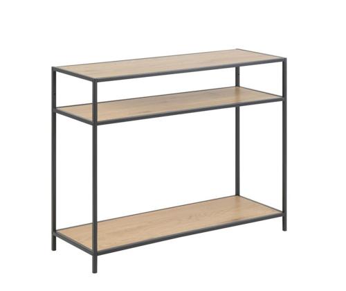 Abilaud SEAFORD, 100x35xH79cm, lauaplaat: lamineeritud kattega mööbliplaat, värvus: tamm, raam: metall, värvus: must