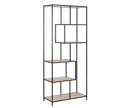 Riiul SEAFORD 77x35xH185cm, sonoma tamm, mööbliplaat, metall