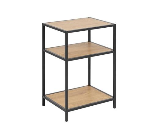 Abilaud SEAFORD 42x35xH63cm, riiulid: lamineeritud mööbliplaat, värvus: tamm, raam: must metall