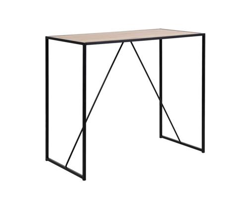 Baarilaud SEAFORD 120x60xH105cm, lauaplaat: lamineeritud kattega mööbliplaat, värvus: tamm, raam: must metall