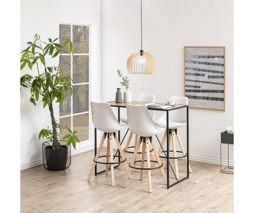 Baarilaud SEAFORD 120x60xH105cm, lauaplaat: lamineeritud kattega mööbliplaat, värvus: tamm, raam: must metall