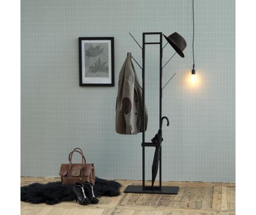 Põrandanagi VINSON 56x28xH165cm, vihmavarju hoidjaga, metall, must