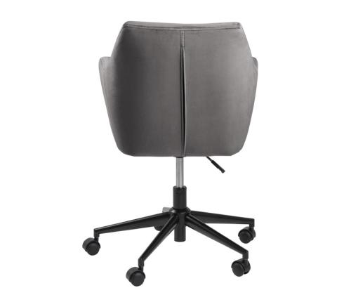 Töötool NORA 58x58xH91cm, tumehall, sametkangas, metall