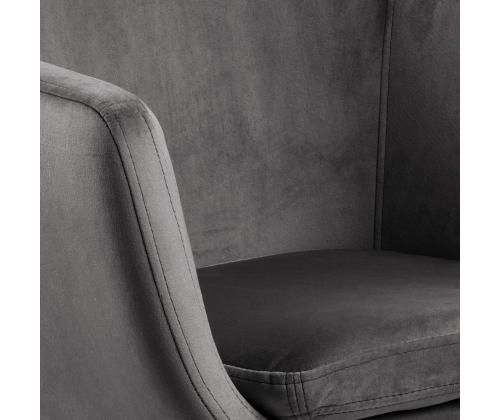 Töötool NORA 58x58xH91cm, tumehall, sametkangas, metall