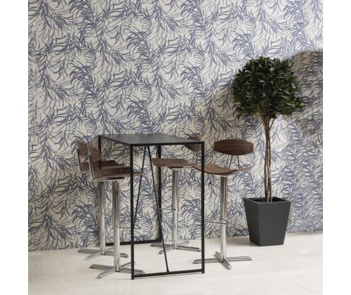 Baarilaud SEAFORD 120x60xH105cm, lauaplaat: must saare melamiin, raam: must metall