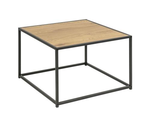 Diivanilaud SEAFORD 60x60xH40cm, lamineeritud kattega mööbliplaat, värvus: tamm, raam: metall, must