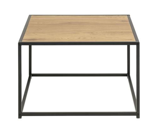 Diivanilaud SEAFORD 60x60xH40cm, lamineeritud kattega mööbliplaat, värvus: tamm, raam: metall, must