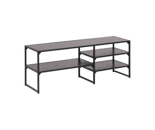 TV-laud SEAFORD 120x33xH46cm, 3 riiuliga, must saare melamiin