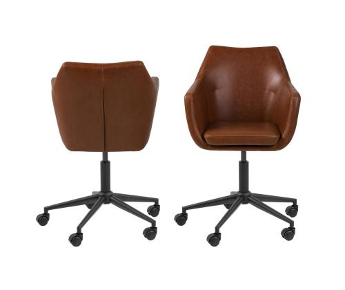 Töötool NORA 58x58xH91cm, brändi, kunstnahk, metall