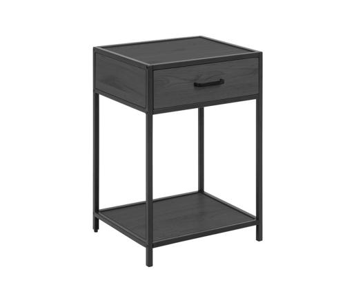 Öökapp SEAFORD 42x35xH63cm, sahtliga, must saare melamiin, raam: must metall