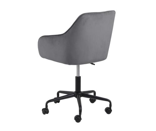 Töötool BROOKE 59x59xH89cm, tumehall samet, 100% polüester, jalg: must metall