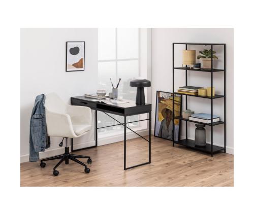 Kirjutuslaud SEAFORD 110x45xH75cm, must, MDF, metall