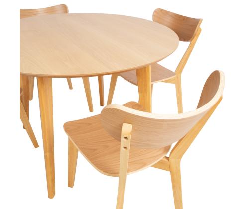 Söögilauakomplekt ROXBY ümar laud D105xH76cm, 4 tooli (AC91520 ), tamm