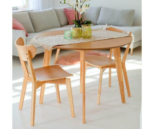 Söögilauakomplekt ROXBY ümar laud D105xH76cm, 4 tooli (AC91520 ), tamm