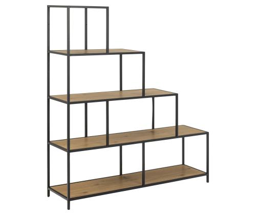 Riiul SEAFORD 135x35xH150cm, naturaalne, pulbervärvitud metall