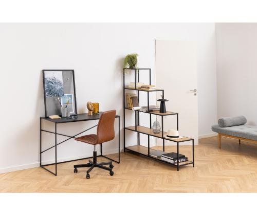 Riiul SEAFORD 135x35xH150cm, naturaalne, pulbervärvitud metall