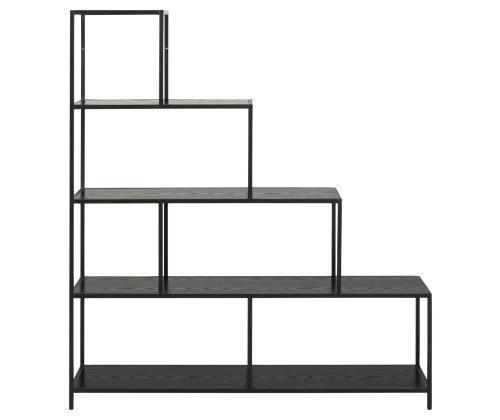 Riiul SEAFORD 135x35xH150cm, must