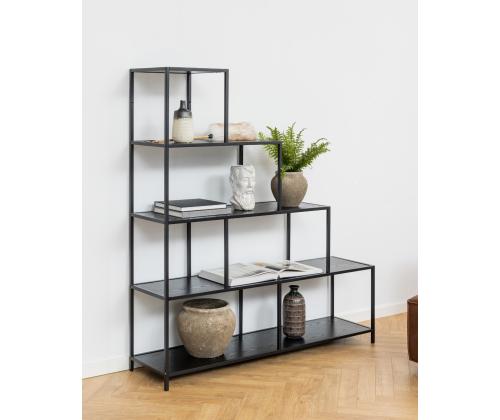 Riiul SEAFORD 135x35xH150cm, must