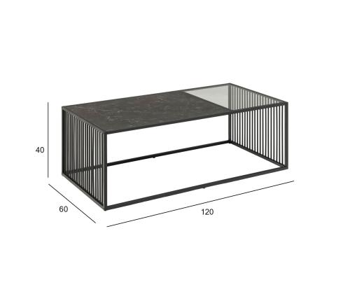 Diivanilaud STRINGTON 120x60xH40cm, must