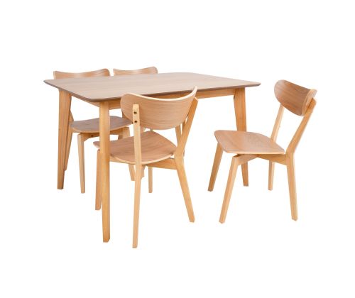 Söögilauakomplekt ROXBY laud 120x80xH76cm, 4 tooli (AC91520 ), tamm