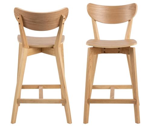 Baaritool ROXBY naturaalne, 45x49xH105cm, tammespoon, puit