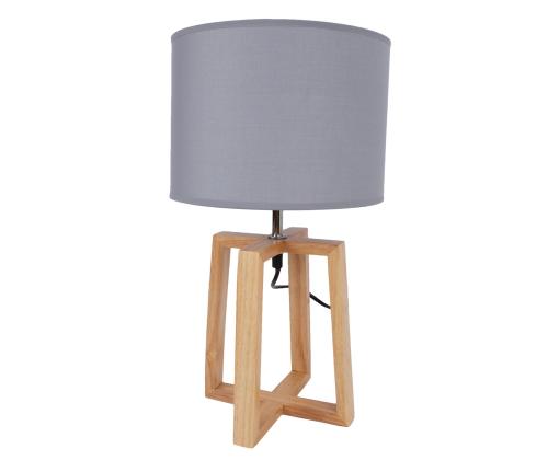 Laualamp WOODEN H44,5cm, kuppel: helehall, jalg: naturaalne puit