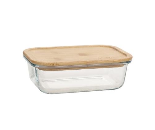 Kauss BOXY 17x12,6xH5,3cm 640ml, klaas, bambus