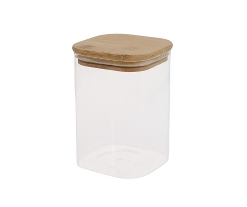 Klaaspurk JAR 10x10xH14cm 1100ml bambusest kaanega