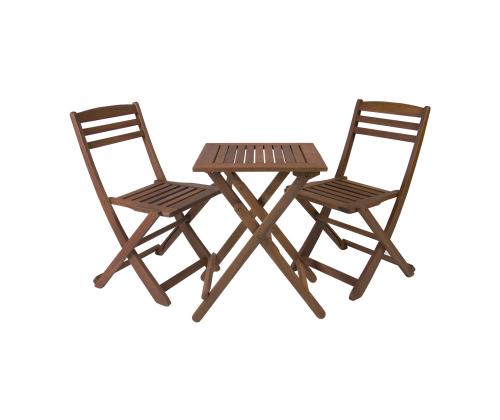 Rõdukomplekt ROUEN laud ja 2 tooli, meranti