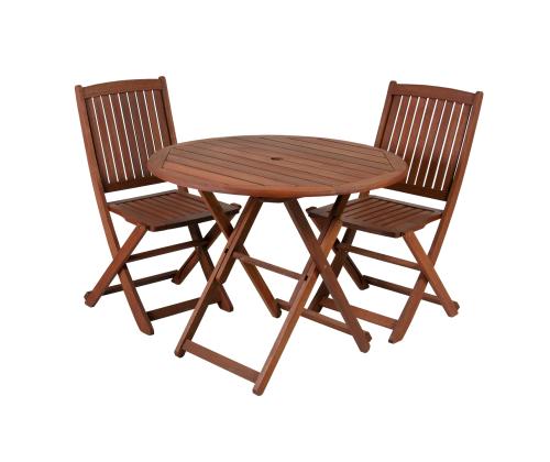 Rõdukomplekt NANTES laud ja 2 tooli, meranti