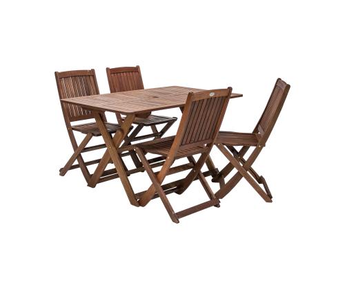 Aiamööblikomplekt MODENA laud ja 4 tooli, meranti