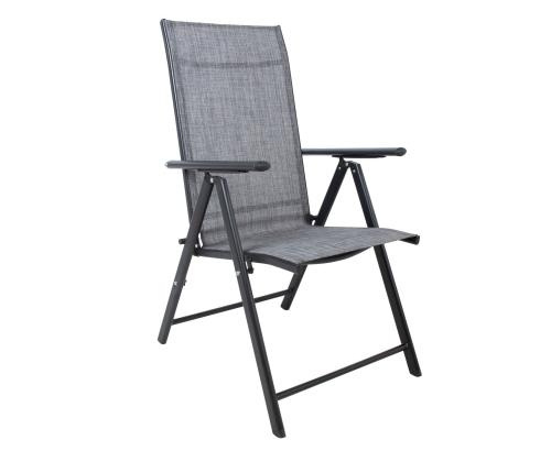 Aiamööblikomplekt DUBLIN laud, 2 kokkupandavat tooli, hall