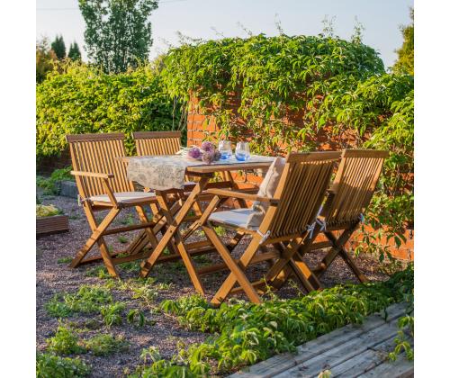 Aiamööblikomplekt FINLAY laud ja 4 käetugedega tooli