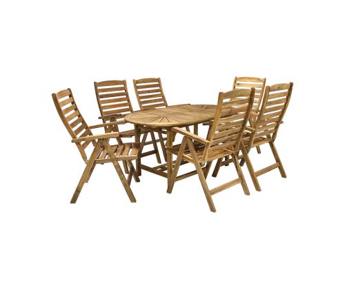Aiamööblikomplekt FINLAY laud ja 6 käetugedega tooli