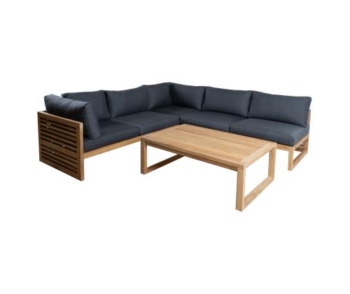 Komplekt SERENITY nurgadiivan 2+2+1 ja laud