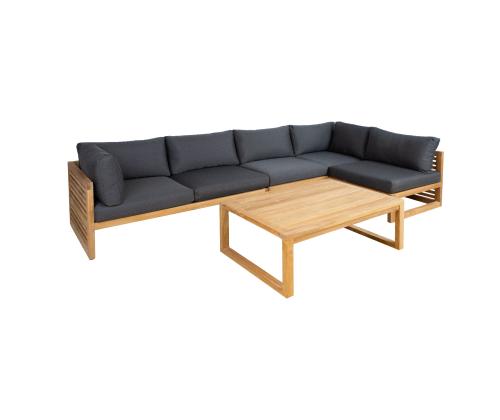 Komplekt SERENITY nurgadiivan 2+2+1 ja laud