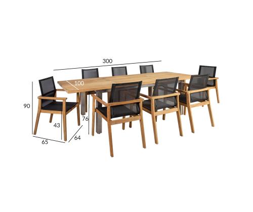 Söögilauakomplekt NAUTICA 8 tooliga