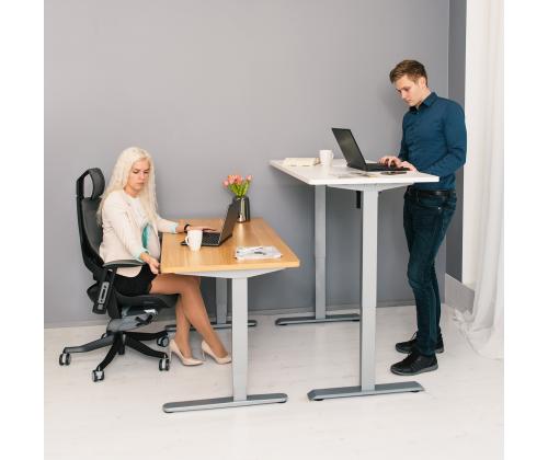 Töölaud ERGO 1-mootoriga 140x70xH71-121cm, vaher, melamiinplaat