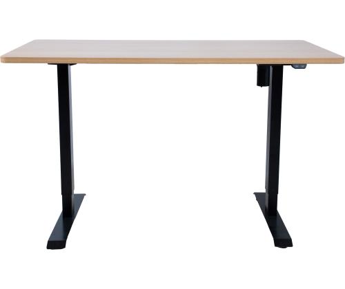 Töölaud ERGO 1-mootoriga 140x70xH71-121cm, vaher/must, melamiinplaat