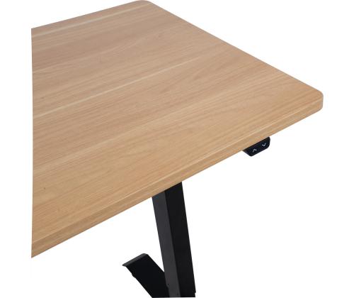 Töölaud ERGO 1-mootoriga 140x70xH71-121cm, vaher/must, melamiinplaat