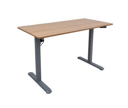 Töölaud ERGO LIGHT 1-mootoriga 120x60cm, hõbehall/tamm