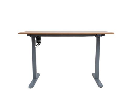 Töölaud ERGO LIGHT 1-mootoriga 120x60cm, hõbehall/tamm