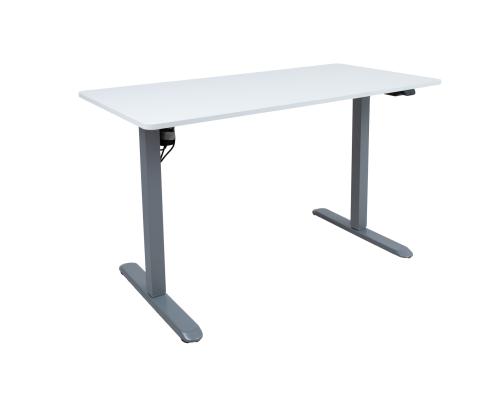 Töölaud ERGO LIGHT 1-mootoriga 120x60cm, hõbehall/valge