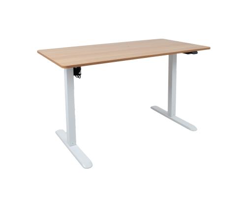 Töölaud ERGO LIGHT 1-mootoriga 120x60cm, valge/tamm
