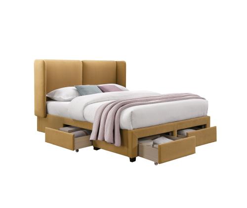 Voodi SUGI madratsiga HARMONY DELUX 160x200cm, kollane