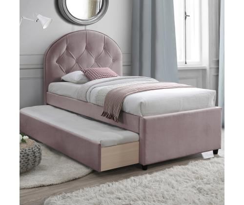 Voodi LARA madratsiga HARMONY UNO 90x200cm, lillakasroosa